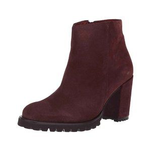NEW Eric Michael Women Quebec Bordeaux Suede Zipper Heeled Dress Ankle Bootie